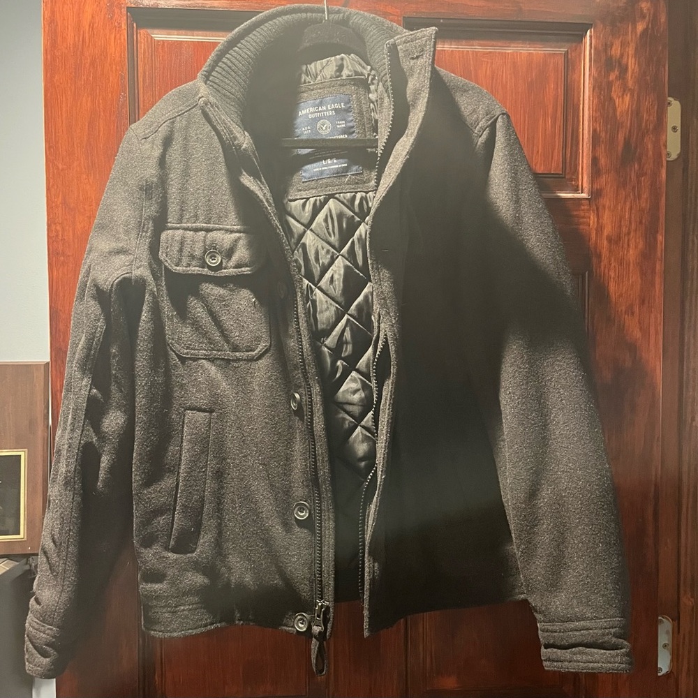 American Eagle Outfitters Charcoal Gray  Military Jacket